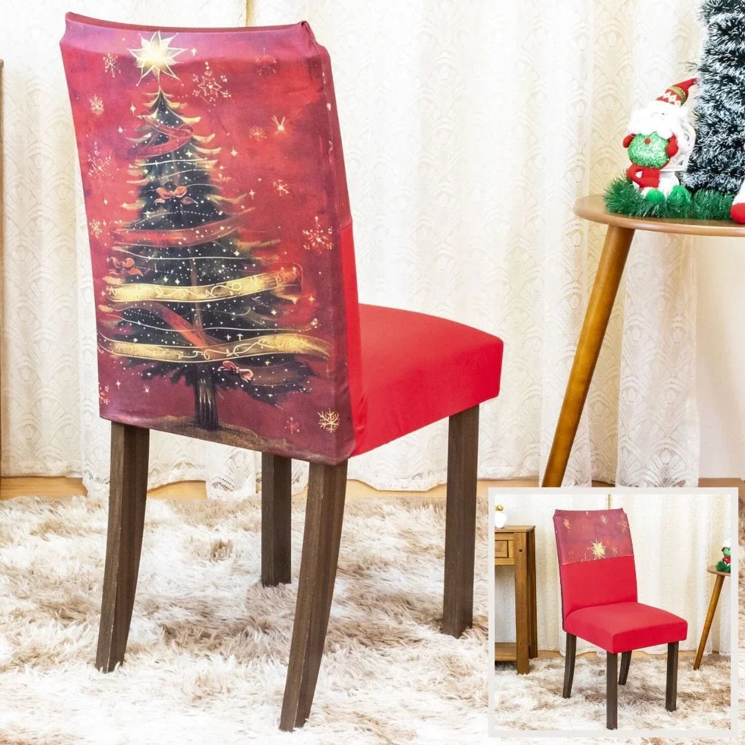 Capa de Cadeira de Natal - Árvore Natalina