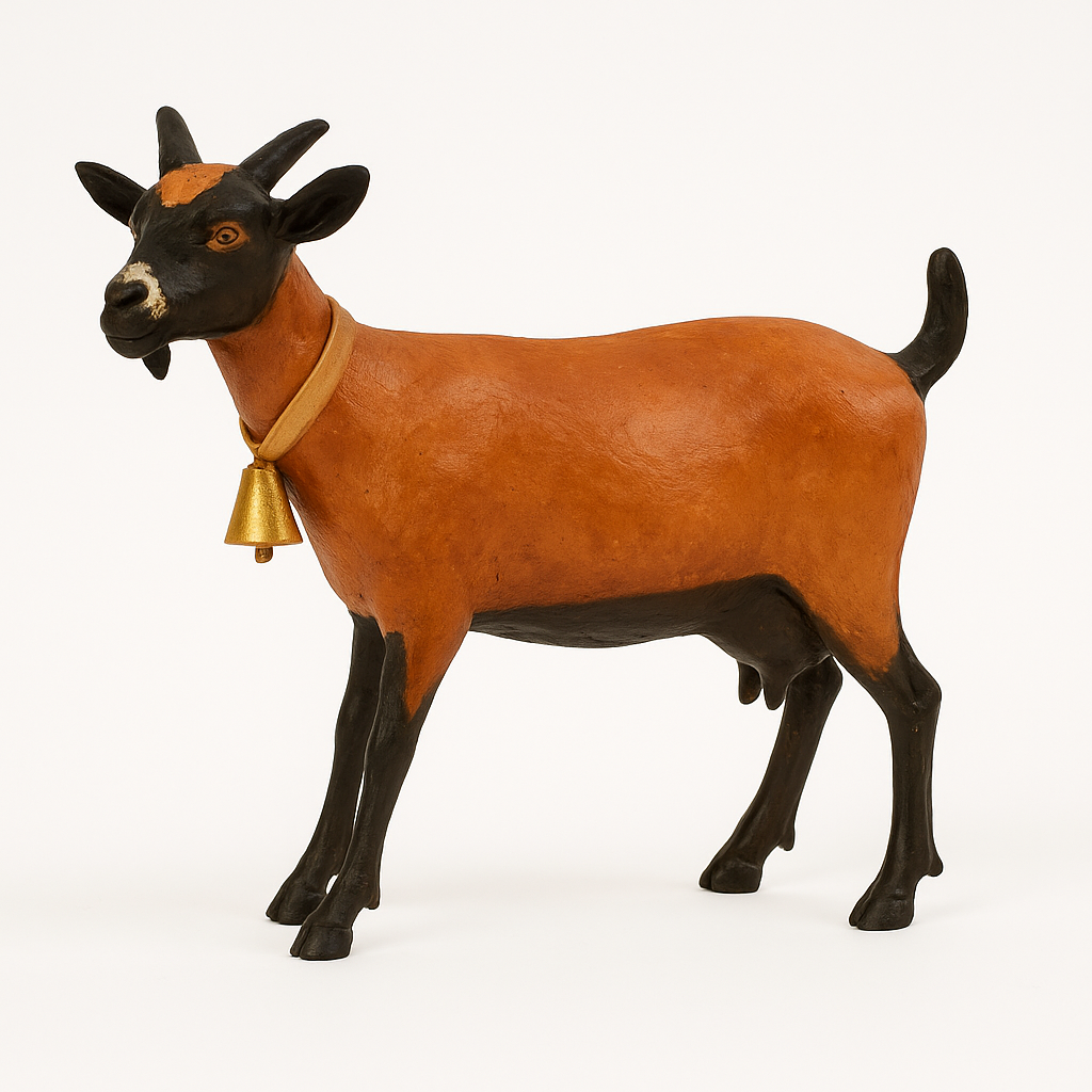 Miniatura Cabra Parda Artesanal – Escultura em Resina