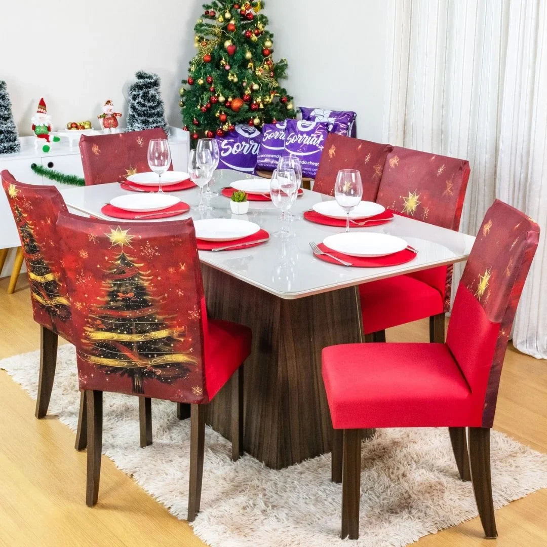 Capa de Cadeira de Natal - Árvore Natalina