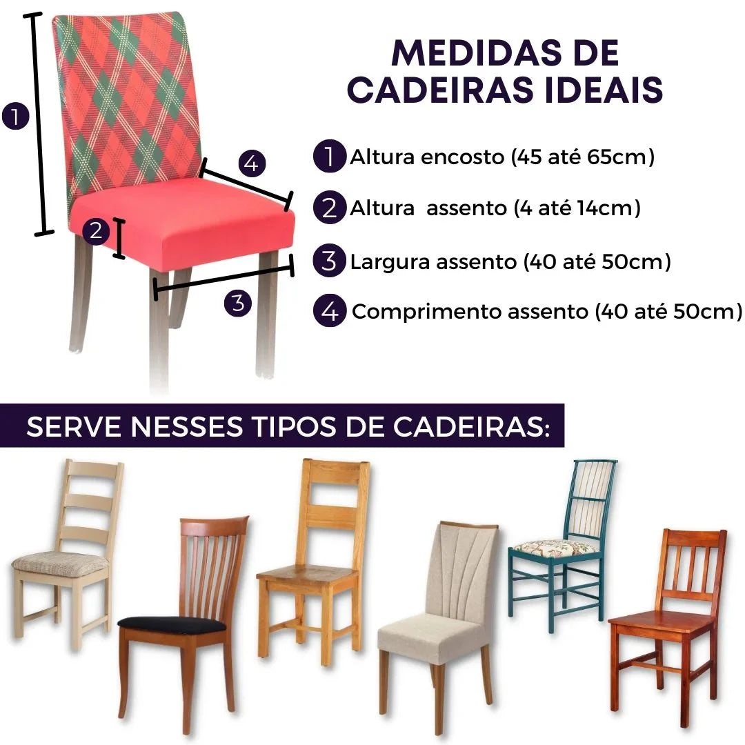 Capa de Cadeira de Natal - Charme Natalino