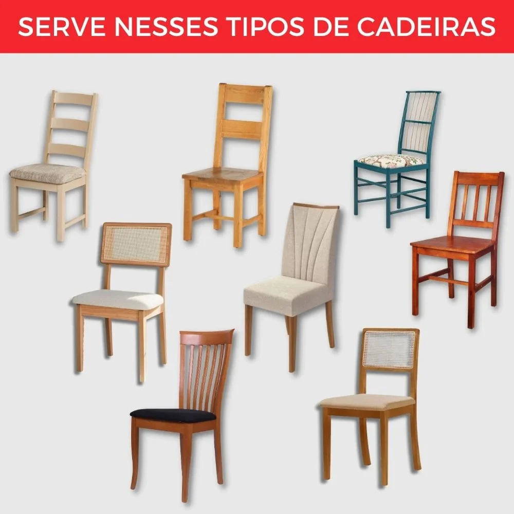 Capa Encosto Cadeira Natal Veludo Premium - Gorro Noel