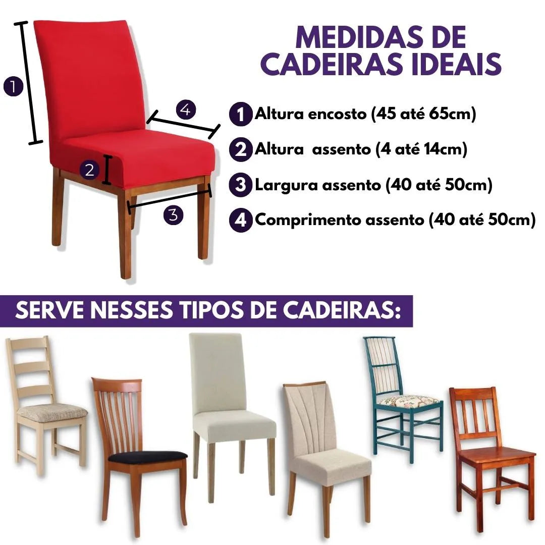 Capa Para Cadeira de Jantar - Vermelha
