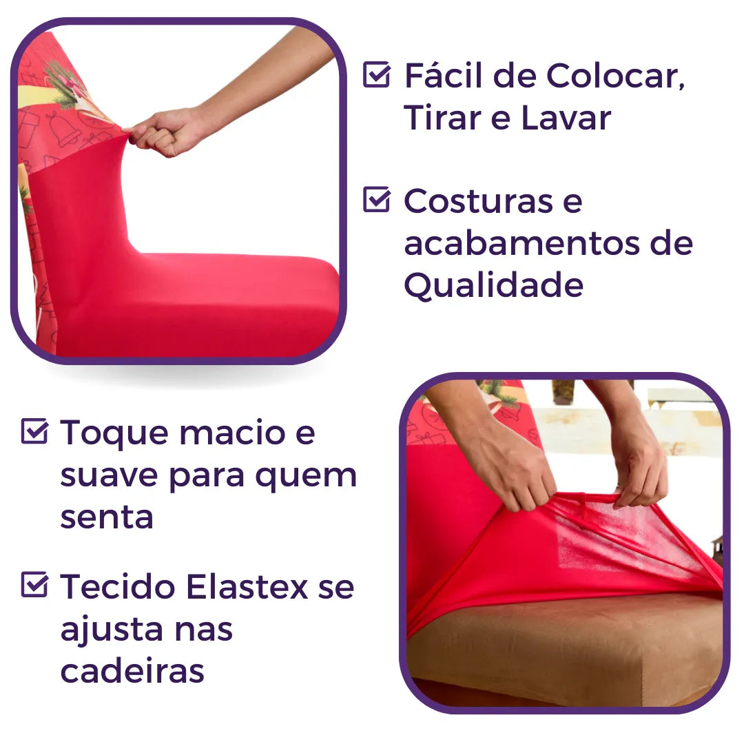 Capa de Cadeira de Natal - Sinos