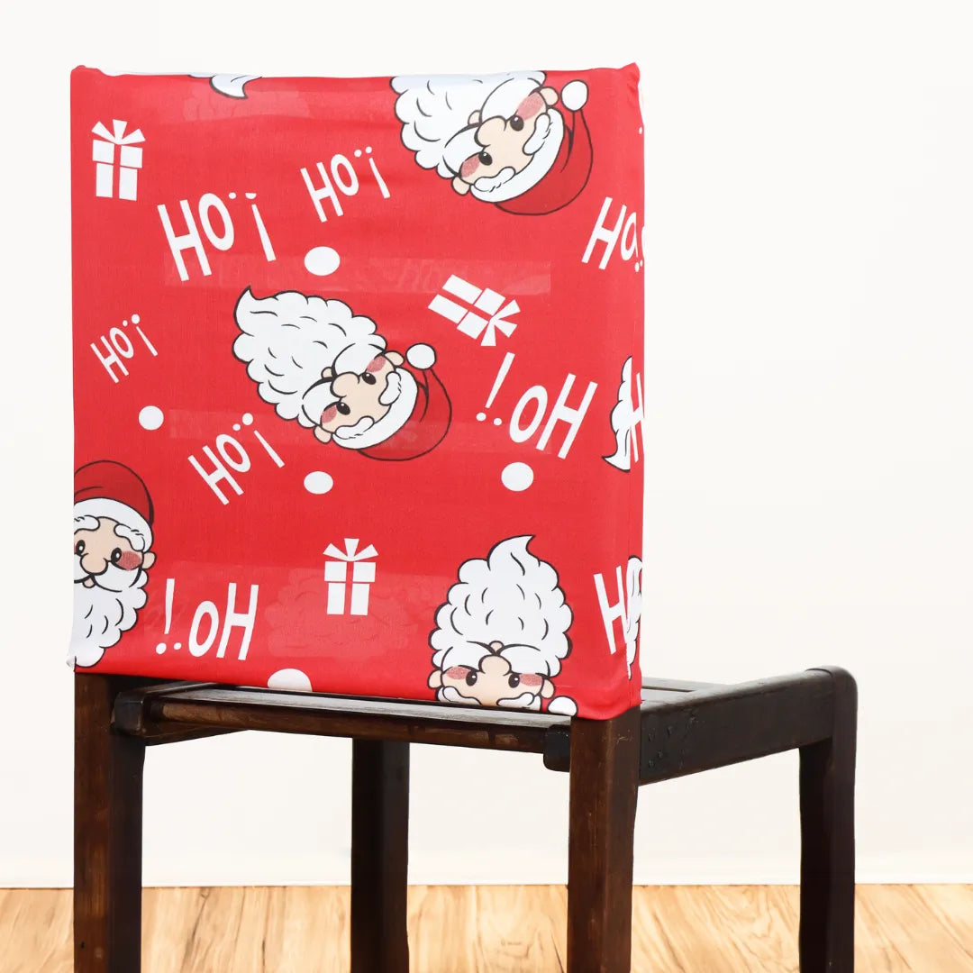 Capa de Encosto de Cadeira - Papai Noel Vermelho