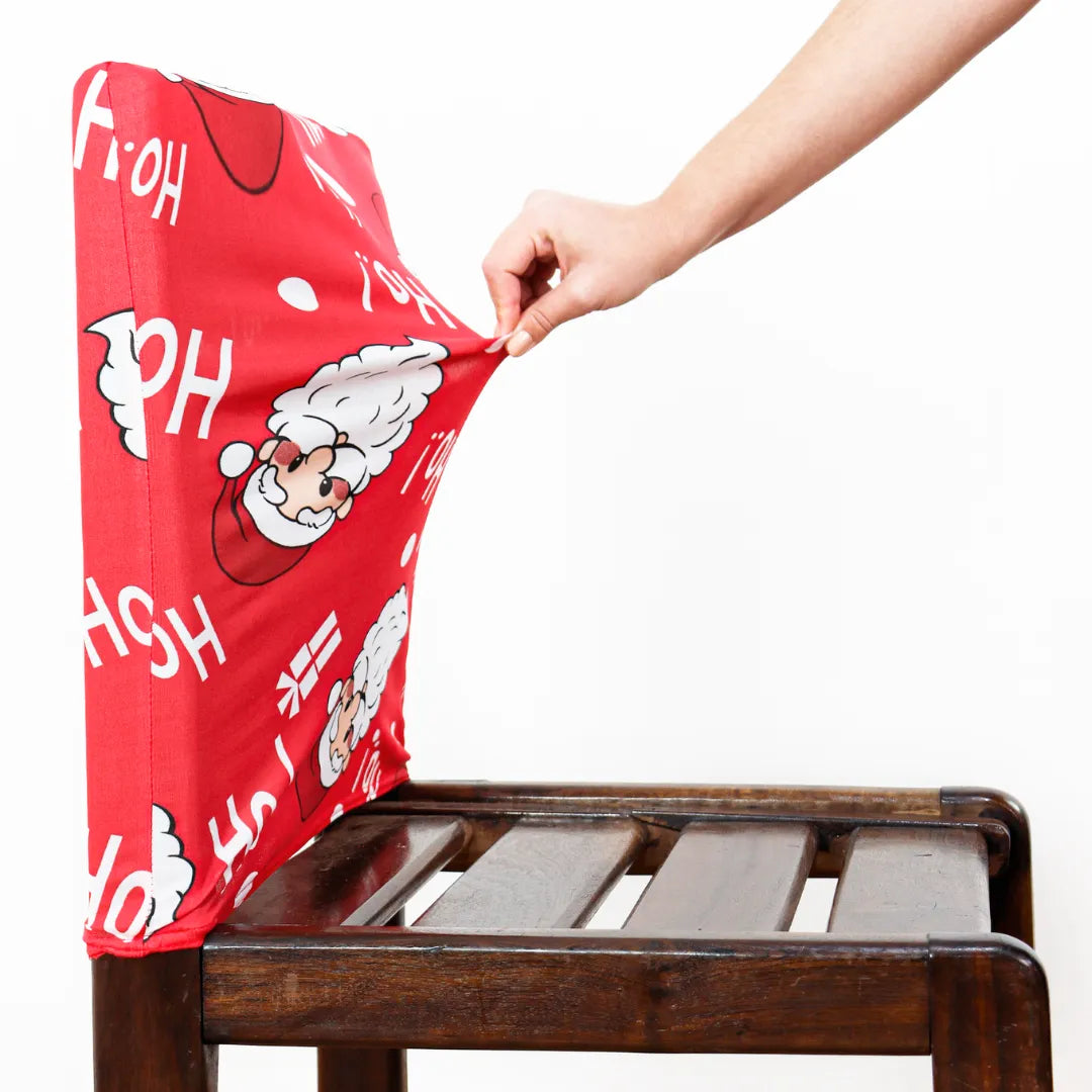 Capa de Encosto de Cadeira - Papai Noel Vermelho