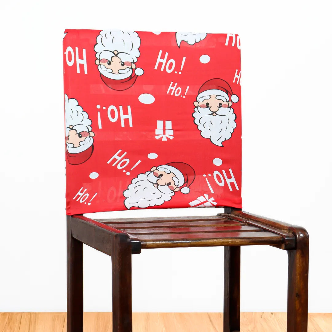 Capa de Encosto de Cadeira - Papai Noel Vermelho