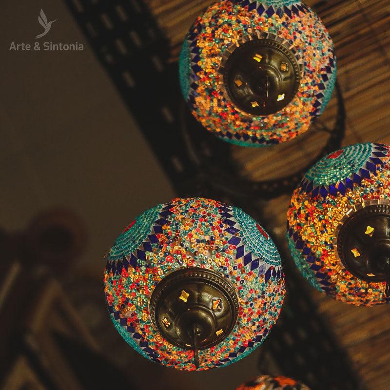 Lustre Turco 03 Cúpulas | Azul