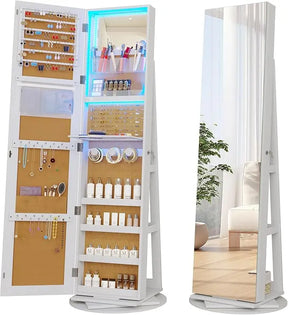 [3 em 1] Armário Giratório com Espelho e Porta Jóias Pratilar 170x70cm + ÚLTIMAS UNIDADES 🔥