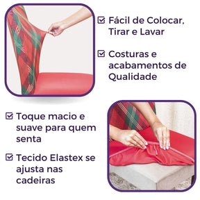 Capa de Cadeira de Natal  - Charme Natalino