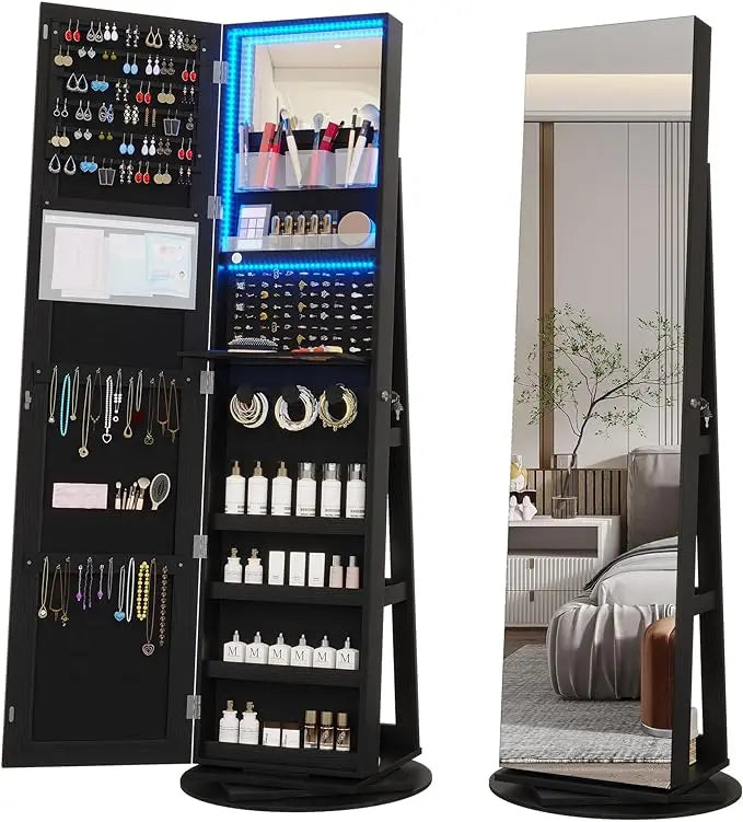 [3 em 1] Armário Giratório com Espelho e Porta Jóias Pratilar 170x70cm + ÚLTIMAS UNIDADES 🔥