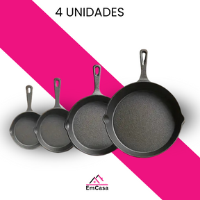 Kit Frigideira IRON CHEF - Aço Temperado Premium[Leve 4 Pague 2]