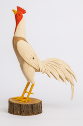 Miniatura Galo de Briga Artesanal – Escultura em Madeira e Resina
