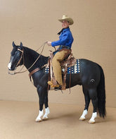 Escultura  Cavalo Preto + Personagem