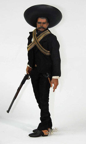 Escultura  Bandoleiro  Francisco Pancho Villa roupa preta