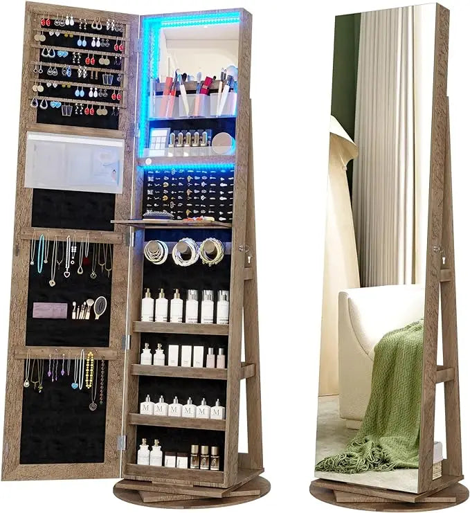 [3 em 1] Armário Giratório com Espelho e Porta Jóias Pratilar 170x70cm + ÚLTIMAS UNIDADES 🔥
