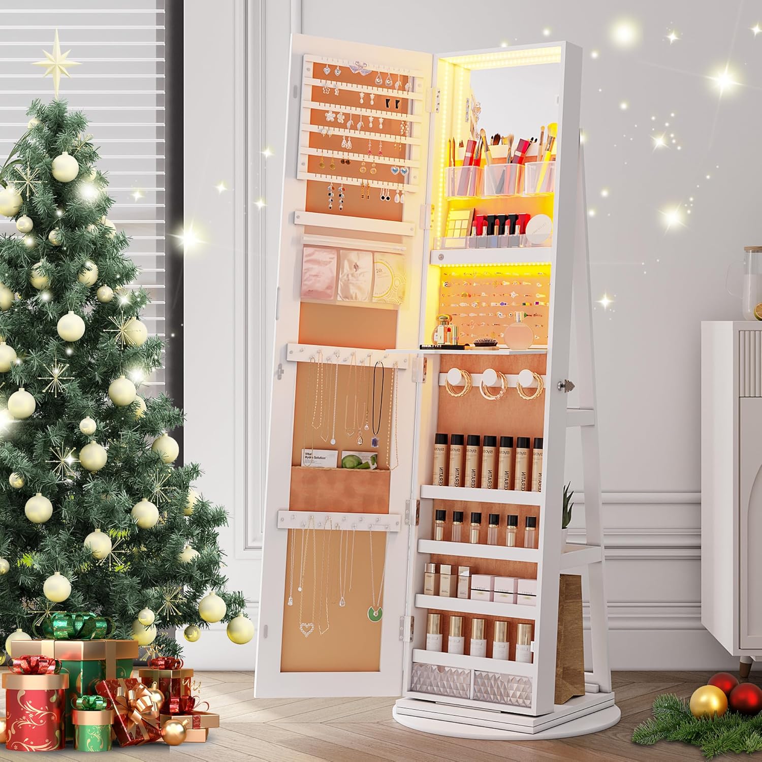 [3 em 1] Armário Giratório com Espelho e Porta Jóias Pratilar 170x70cm + ÚLTIMAS UNIDADES 🔥