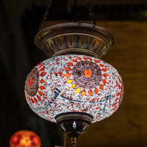 Lustre Turco de Teto Mandala Vermelha