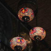 Lustre Turco 03 Cúpulas Mosaico | Multicolor