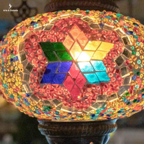 Lustre Turco 03 Cúpulas Mosaico | Multicolor