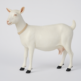 Miniatura Cabra Saanen Artesanal – Escultura em Resina