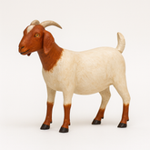 Miniatura Cabra Boer Artesanal – Escultura em Resina