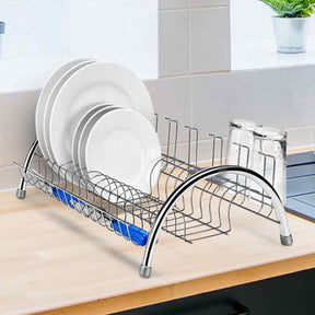 Escorredor de Pratos Com Porta Talheres e Porta Copos Cromado
