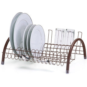 Escorredor de Pratos Com Porta Talheres e Porta Copos Marrom