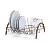 Escorredor de Pratos Com Porta Talheres e Porta Copos Marrom