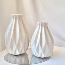 Kit com 2 Vasos Decorativos de Cerâmica Pintado a Mão