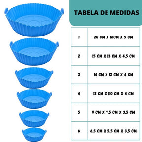 Kit com 6 Forma De Silicone Para Airfryer Antiaderente