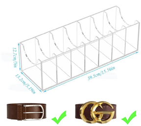 Organizador de Cinto em Acrílico com Divisórias